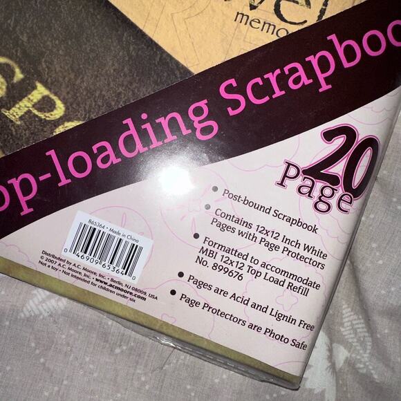 NIP AC Moore Top Loading Post Bound Scrapbook 12 x 12 - 20 Pages Travel Theme - Picture 4 of 4